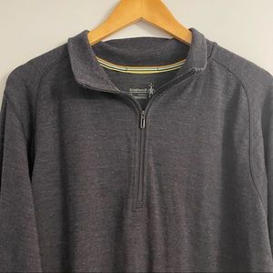 Smartwool Men’s Heathered Dark Grey Quarter Zip Wool Pullover